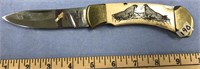 Folding knife fossilized ivory handle by Peter May