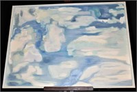 Large Midcentury Abstract Oil On Canvas K. Muelder