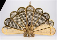 Vintage Brass Griffin Fireplace Screen