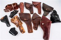 Firearm Lot of Leather Holsters and Gun Belt Items