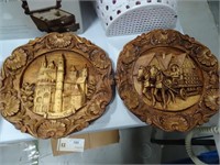Carved wood plates