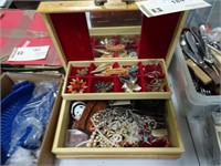 Jewelry box full of assd jewelry from estate