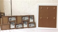 wood collage picture frame with framed clothespin