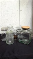 Group of glass storage containers with lids