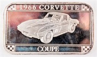 Coin .999 Fine Silver Bar 1966 Corvette