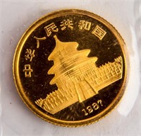Coin 1/20th Ounce Gold Panda 1987 Proof