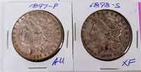 Coin 2 Morgan Silver Dollars 1897-P & 1898-S