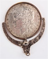 Coin 1880-P  Morgan Silver Dollar On Mount