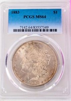 Coin  1883-P  Morgan Silver Dollar PCGS MS64