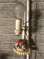 Vintage Ceramic Fruit Basket Lamp Sconce