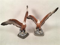 Two Glazed Eagles Club Figurines