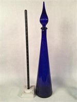 Tall Blue Art Glass Vases and Pitcher