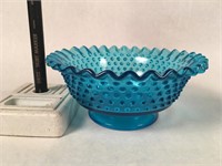 Teal Pointed Hobnail Glass