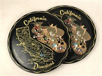 Two Tin California Disney Trays