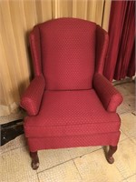 Burgundy Wing Back Chair