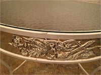 Round Glass Top & Iron Bottom Dining Table