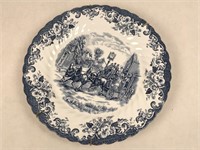 Four Blue and White Plates