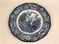 Four Blue and White Plates