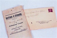 Ephemera w/ Adv. & 1896 Certificate of Citizenship