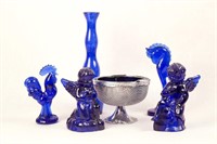 Group of Cobalt Blue Figurines