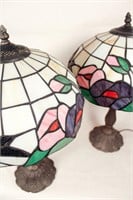 Pair of Newer Stained Glass Lamps