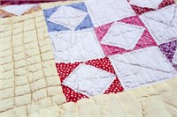 Vintage Hand Quilted 9 Patch Quilt