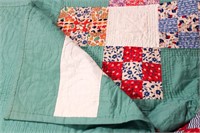 Vintage Hand Quilted 9 Patch Quilt