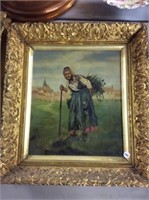 Antique Dutch Master Style Oil On Canvas Framed