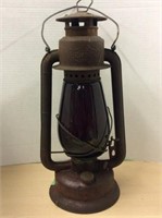 gsw BEACON vintage lantern  16" tall red glass