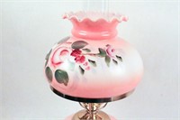 Vintage China Lamp Pink with Roses