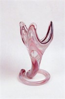 Two Art Glass Swirl Vases