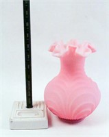 Large Pink Satin Fenton Vase