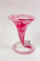 Two Art Glass Swirl Vases