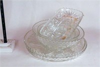 Pressed Glass Serving Plates and Bowls