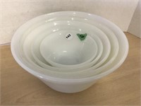 Set Of 5 Fire King Mixing Bowls