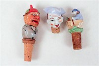 Three Figural Cork Stoppers