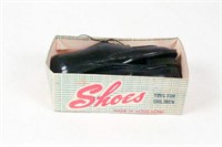 Tiny Pair of Vintage Black Plastic Shoes