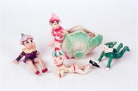 Four Vintage Elf Figurines