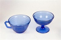 Large Set of Vintage Cobalt Blue Dishes