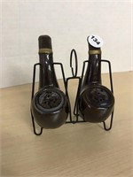 Pipe Salt & Pepper Shakers With Metal Stand