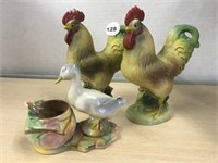 2 Roosters And Wade Duck Figure