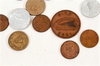 Foreign Coins and One Paper Bill