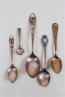 Sterling Collector Spoons and Some Unmarked