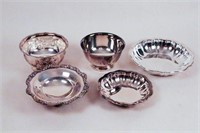 5 Silver Plate Bowls