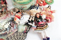 Tins, Trays, Clock, Dolls, and More