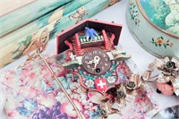 Tins, Trays, Clock, Dolls, and More