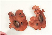 Two Pair of Rooster Plaques