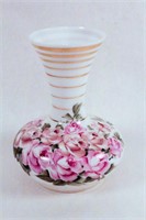 Large White Vase with Pink Roses