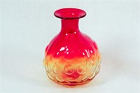 Amberina Blenko Vase & Orange Art Glass Vase