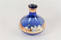 Blue Vase & Jar with Gold Enamel Flowers